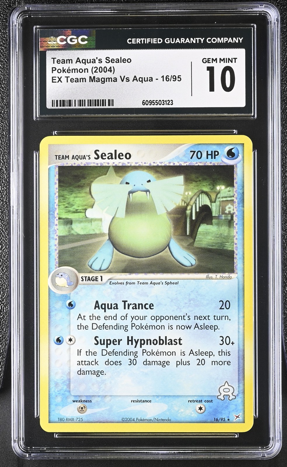 CGC 10 Team Aqua's Sealeo 16/95 Rare EX Team Magma Vs Aqua Pokémon Card