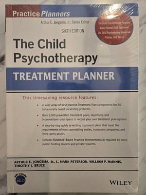 Child Psychotherapy Treatment Planner by Timothy J. Bruce brand new!