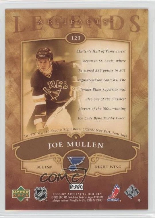 2006-07 Upper Deck Artifacts Gold /50 Joe Mullen #123 HOF - Image 2 of 2