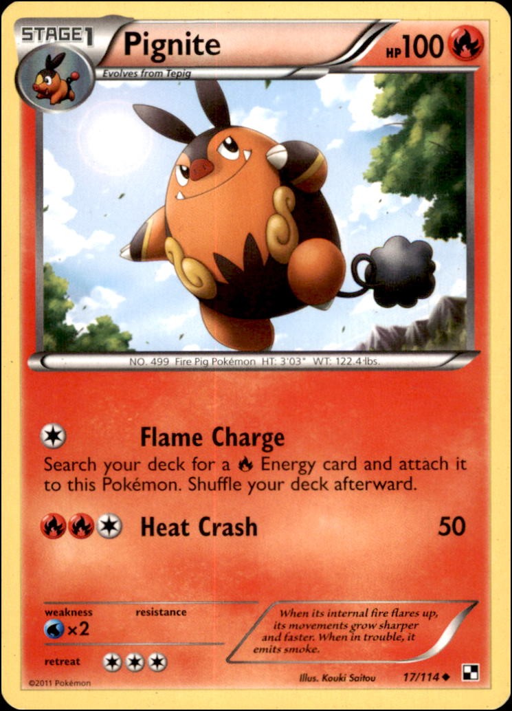 Pokemon - Pignite (17) #17/114 - Black and White Uncommon