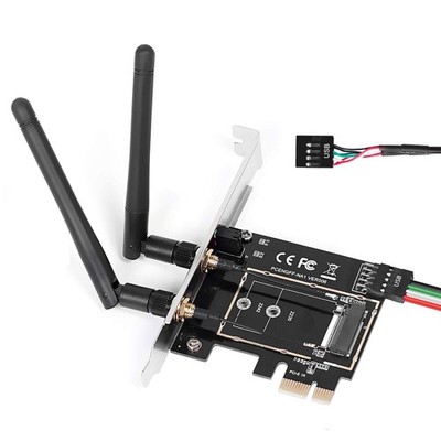MZHOU Wireless Network Card Adapter M.2 NGFF to PCI-E 1X Wifi Card, 