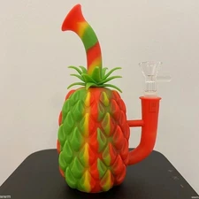 1Pc Pineapple Silicone Smoking Water Pipe Shisha Hookah Bubbler Filter Bong US