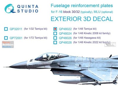 QTSQP48022 1:48 Quinta Studio 3D Decal - F-16C Block 30/32 Falcon Fuselage
