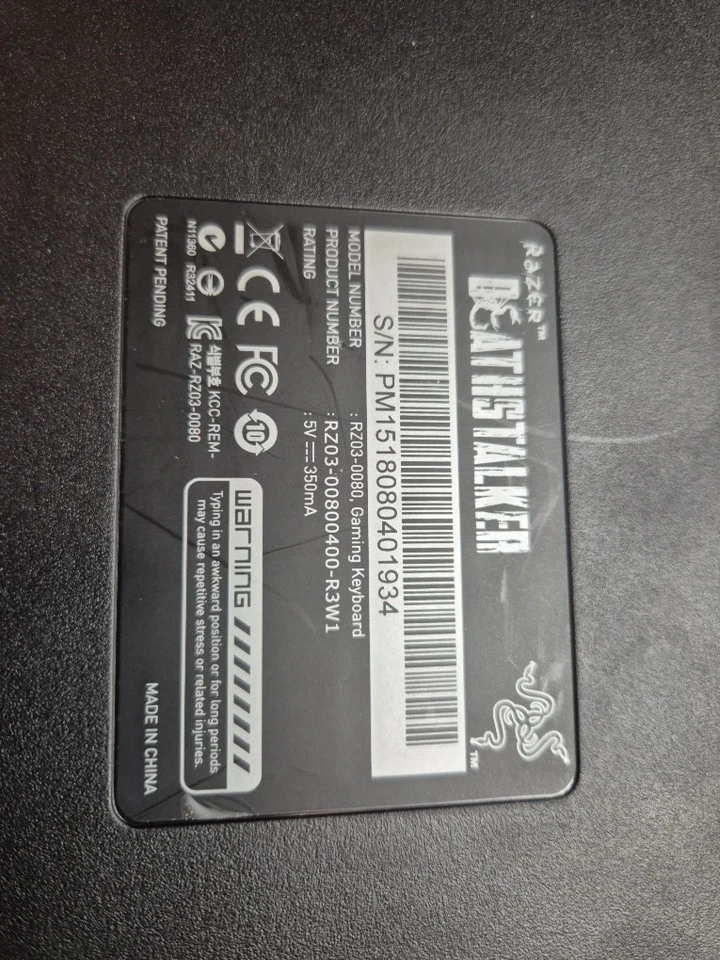 Razer DEATHSTALKER gaming Keyboard - Image 2 of 2