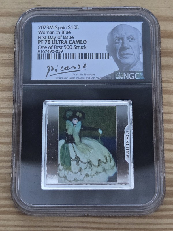 2023M Spain 10 Euro Picasso Woman in Blue NGC PF70 UC First Day 1/500 8167490-05