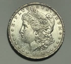 1886 S  MORGAN DOLLAR AU-BU DETAILS