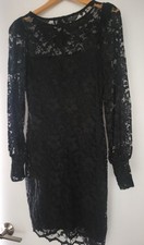 Karen Kane Women's Black Lace Cocktail Dress Long Sleeve EUC Size Small