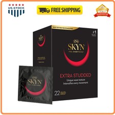 SKYN Extra Studded Condoms 22 Count Lubricated Latex Free Textured