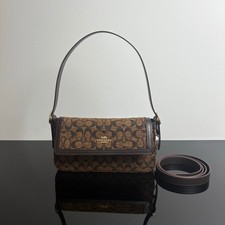 Etta Small Flap Shoulder Bag in Signature Chenille Fur-patched leather CCV65