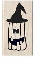 2014 Studio G Halloween Wooden Stamp - Pumpkin Witch