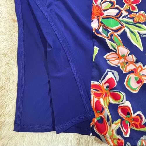Top Bob Mackie Usable Arte Azul Estampado Floral Para Mujer Talla M - Imagen 6 de 9