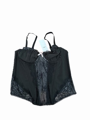 Urban Outfitters schwarz Korsett ausgestellt BH-Top Spitze neu UVP £45 Größe M 12 10