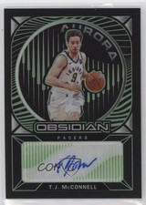 2020-21 Panini Obsidian Aurora Electric Etch Green 10/25 TJ McConnell Auto 17d3