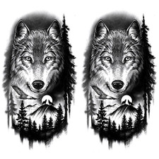 2 Sheets Jesus Cross Lion Temporary Tattoos for Men Women, Religious Faith Fake