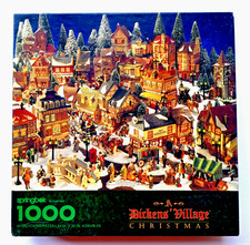 VTG 1994 Authentic Springbok jigsaw puzzle A Dickens' Village Christmas 1000 PCS