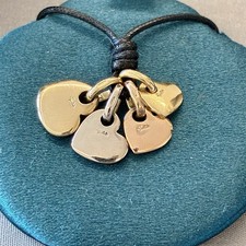 Pomellato Collana 4 Cuori Oro Rosa Oro Giallo Oro Bianco 18kt 750 Rara Originale