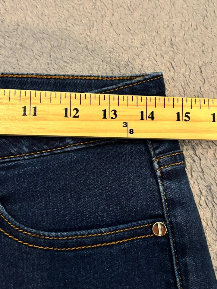 Jones New York Jeans Womens 6 Lexington Skinny Blue Denim Dark Wash Button Fly - Image 4 of 4