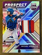 2018 Panini Elite Extra Edition Miguel Aparicio Prospect Material Purple #/25
