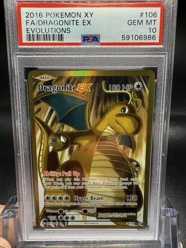 Dragonite EX 106/108 Evolutions Full Art Ultra Rare Holo PSA 10 Pokémon TCG