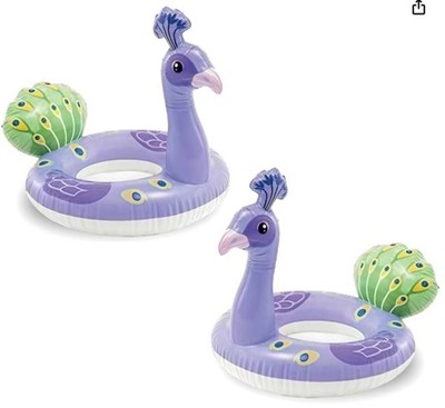 2 Stück Pfau aufblasbare Poolschwimmer / Ring für Kinder