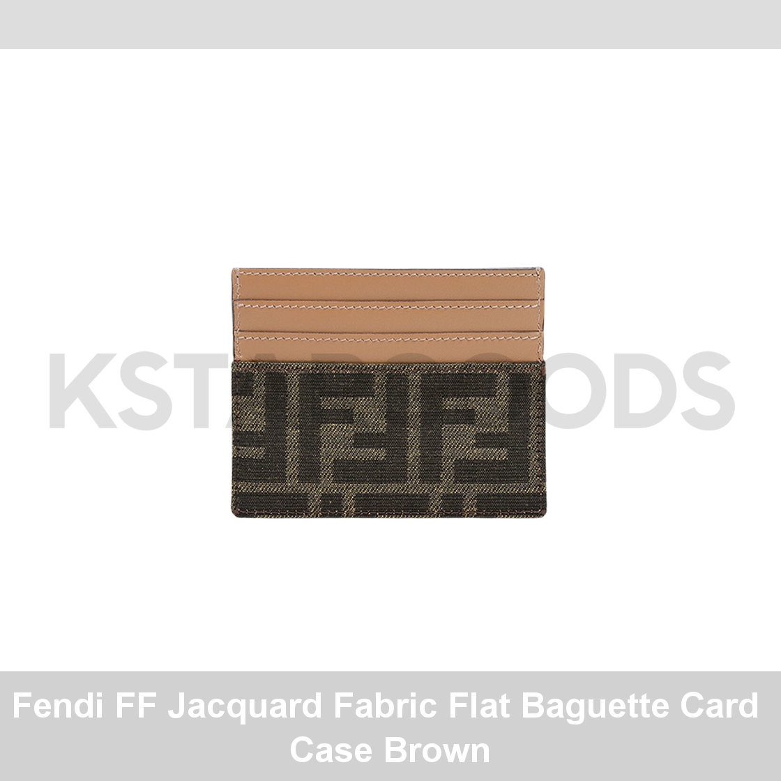 Fendi FF Jacquard Brown Baguette Flat Card Case