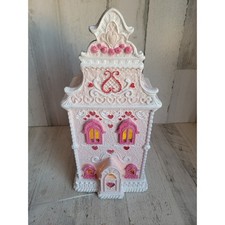 Love cupcake Gingerbread house pink glitter light up Xmas mansion home decor