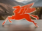 RARE VINTAGE 11” X 7 1/4” MOBIL PEGASUS HORSE  PORCELAIN GAS SIGN