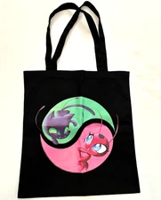 ZAG Store Disney's Miraculous Ladybug Black Canvas Cloth Tote Bag 17x15
