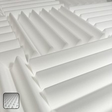 White Acoustic Foam Panels for Sound Dampening and Absorption - 2.5 Inches Th...