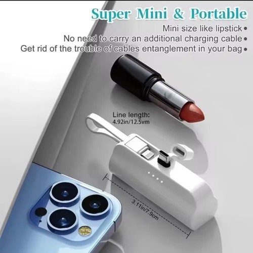 20000mAh Mini Powerbank Plug Play Fast Charging For Iphone Android Type-C - Picture 5 of 21