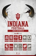 Indiana Hoosiers 2025 Schedule Poster 11 x 17" Indiana Hoosiers Football