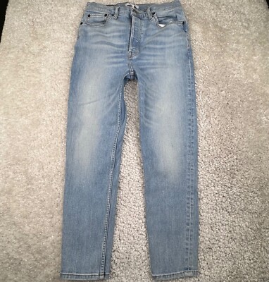 REDONE 90'S High Rise Crop Jean Costa Indigo Wash Womens 30
