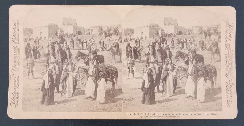Sheikh el Rachid Escorts Bedouins Palestine Horse Bedouin Photo Stereoview - Изображение 2 из 3