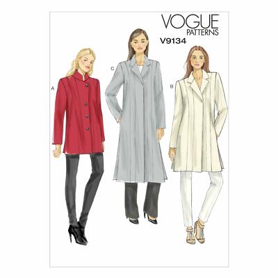 Vogue V9134 Easy to Make Long Short Lined Jacket / Coat Size 6 - 14 or 14-22