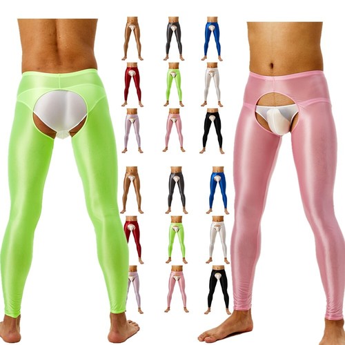 ~ Pantalones de compresión brillantes para hombre cintura alta elásticos ahuecados calzas pantalones - Imagen 4 de 99