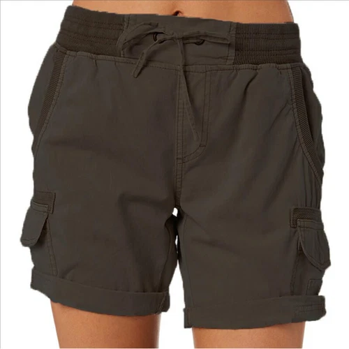 Women Shorts Casual Cargo Short Ladies Home Plus Size Summer Pants Elastic Loose - Picture 7 of 48