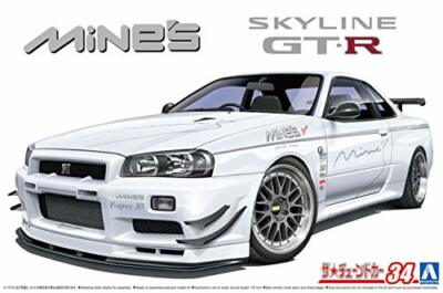 1/24 アオシマ NISSAN BNR34 スカイライン GT-R 完成品 Aoshima 1/24 Scale Nissan MiNe's BNR34 Skyline GT-R 2002 Plastic