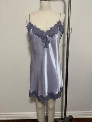 Women's Silk Sleepwear 100% Silk Slip Chemise, 20122, Sky, M