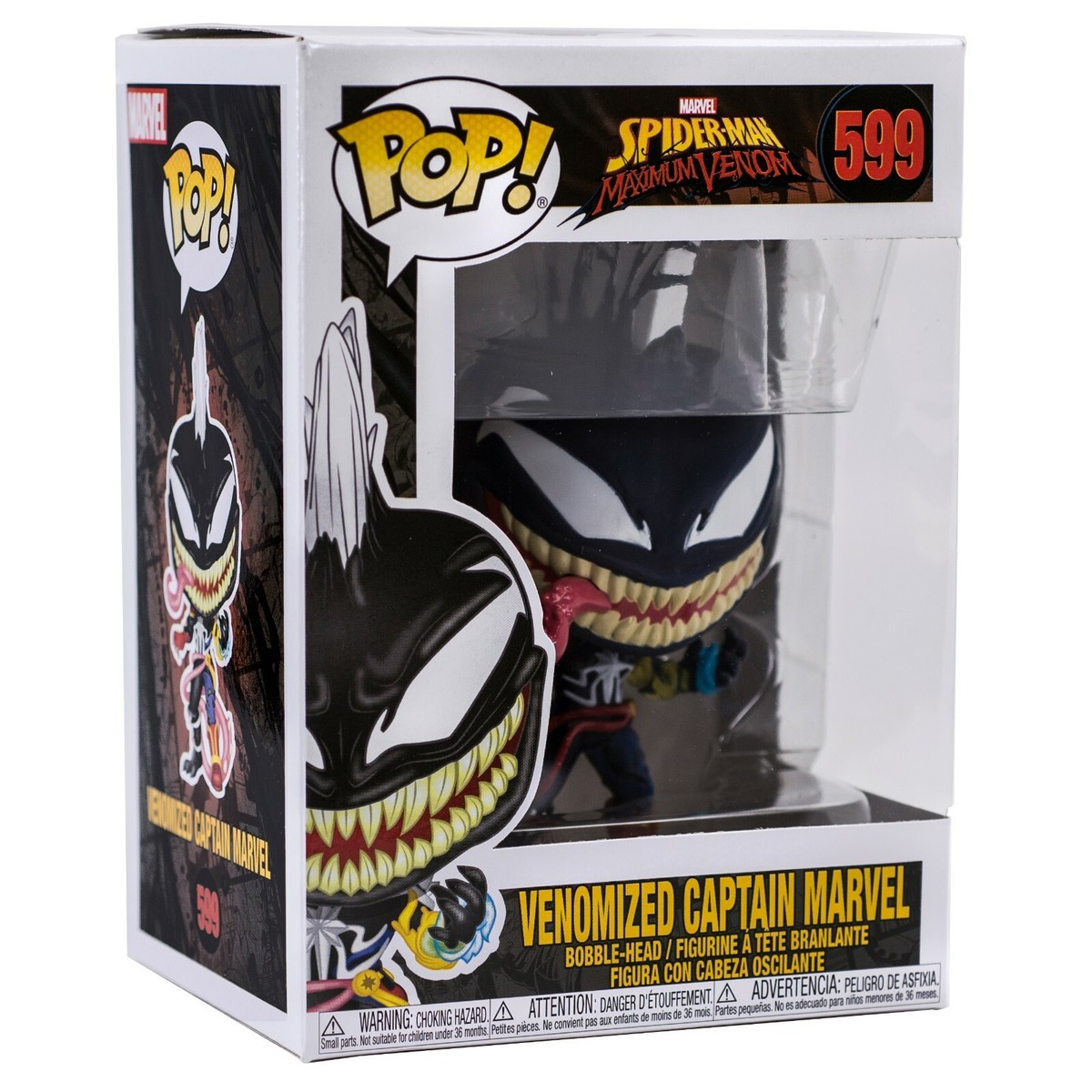 Spider-Man Venomized Captain Marvel Funko Pop #599 Vinyl Bobble