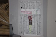 ENVOGUE PARIS EIFFEL TOWER SCRIPT WINDOW TIER PAIR+VALANCE CURTAIN SET - 3PC