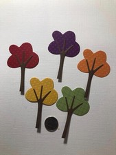 2 Piece Autumn Trees Set Scrapbooking Embellishments