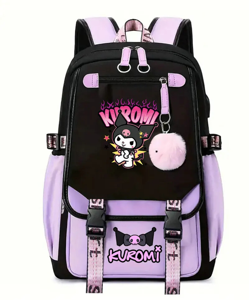 Kuromi Backpack School Bag Laptop Back Pack Women Rucksack Anime Backpack