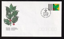 Canada FDC 1995 Christmas Holly sc#1588