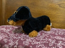 GANZ Soft Stuffed Webkinz DACHSHUND Dog Puppy Plush Black And Tan 10" No Code