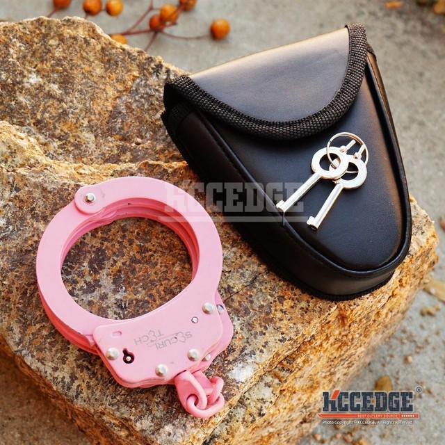 Real Professional Police PINK HANDCUFFS Heavy Duty DOUBLE LOCK