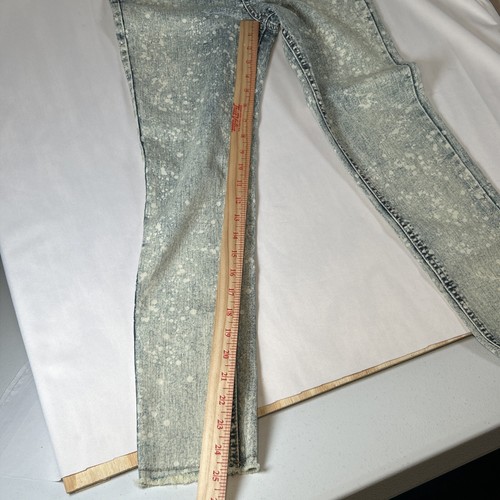 Girls Size 14 Acid Wash Denim Straight Leg Raw Fringe Bottom Trendy Y2K Fun NWT - Picture 9 of 13