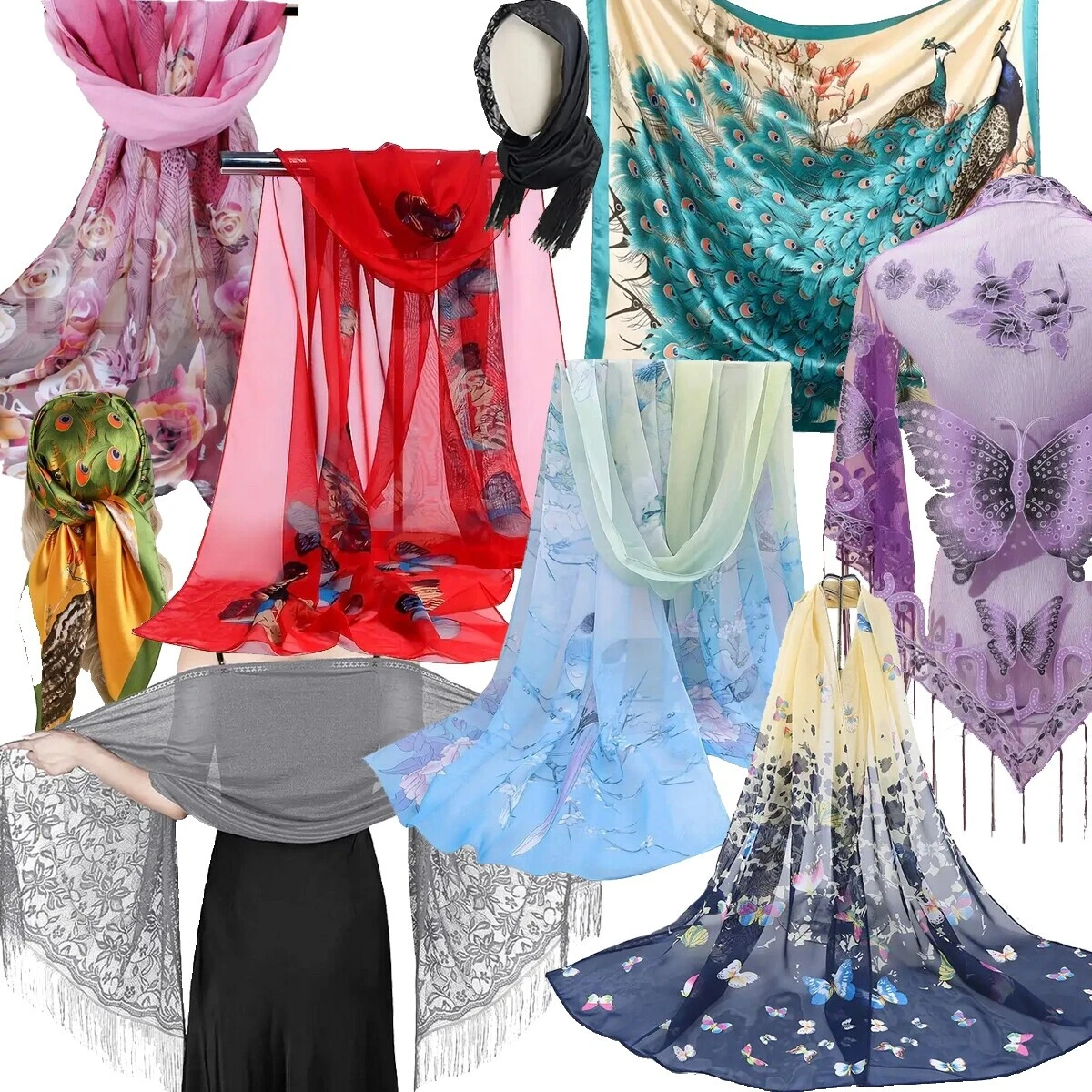 Bufandas y estolas mariposa de Poliéster para Mujer