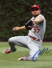 BRANDON MOSS ST. LOUIS CARDINALS SIGNED OUTFIELD CATCH 8X10 PHOTO W/COA
