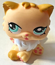 LPS Kitty Cat Peach Blue Eyes Littlest Pet Shop Kids Toy