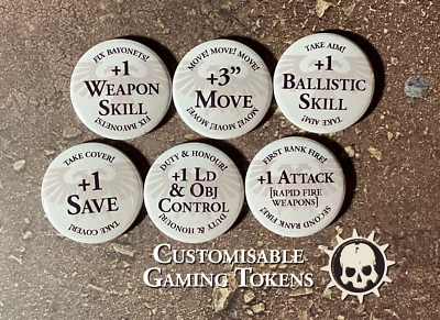 10th Edition Astra Militarum Tokens - Orders Stratagems, Effects & Buffs 40k IG